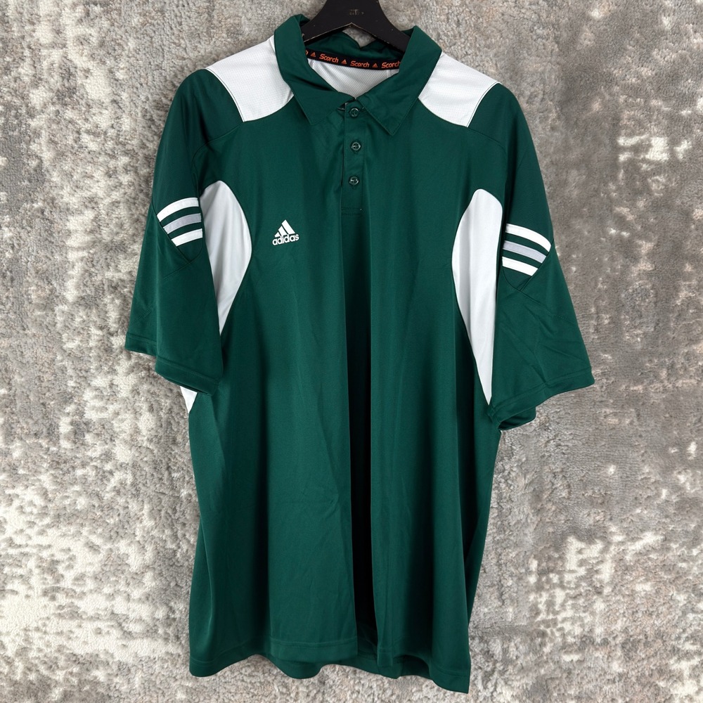 New Adidas Size XL ClimaCool SC Polo Training Forest Green Short Sleeve Men